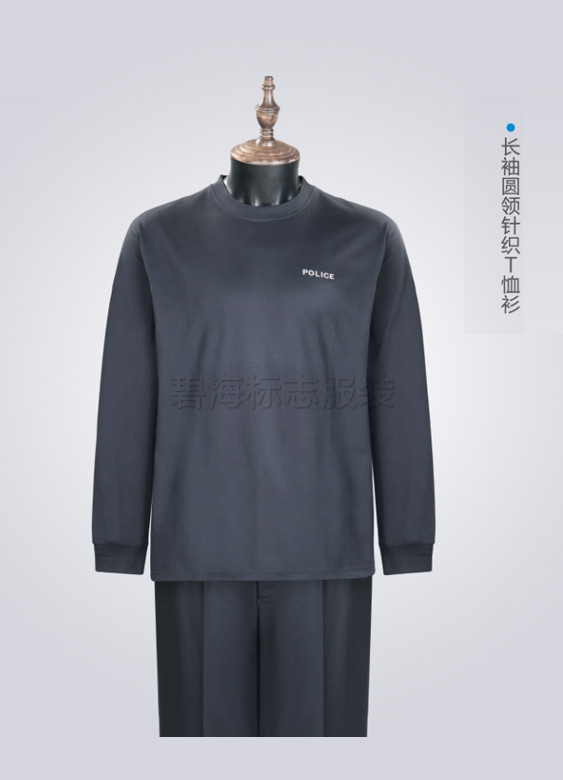 長袖圓領(lǐng)針織T恤衫